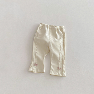 Pantalon Capri en Jean pour Fille, Taille Élastique, avec Nœud Mignon, pour Enfants de 1 à 3 Ans – Collection 2026, Vente Flash - Product Image 4