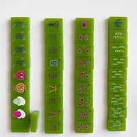 Mahjong Americano Verde Lima, Juego Completo de 166 Fichas Acrílicas, con Soporte, Diseño Moderno y Lujoso, Plegable