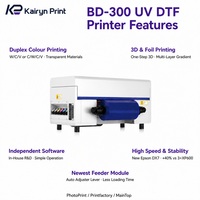 Impresora UV DTF BD2-300 de 300 mm con 1 Cabezal DX7, Tinta UV CMYKW para Impresión de Etiquetas de Cristal, Adhesivos, Vidrio, Metal, Azulejos y Calcomanías