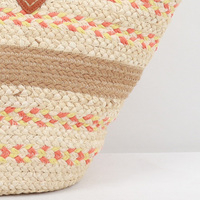 Sac fourre-tout d'épaule grand format pour femme, tissé à la main en paille de maïs et corde de coton, style bohème, durable et léger, idéal pour l'été et les vacances à la plage