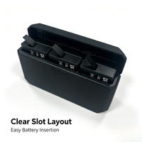 Compatible avec le kit de charge de batterie DJI Osmo Action 6, batteries de remplacement 2020mAh, boîte de rangement avec chargeur Type-C à 3 emplacements