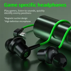 Gaming In-ear Headphones Type C Wired Earphone Stereo Earbud Headset With Mic For Samsung Oneplus Xiaomi Mobile Headset BES AAC