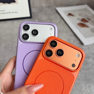 Étuis de téléphone portable magnétiques en cuir PU ultra-minces et tendance pour iPhone 17 12 13 14 15 16 Pro Max, coque arrière de protection rigide en PC - Product Image 6