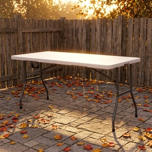Tavolo Pieghevole Portatile Bianco per Esterni 6ft 8ft in Plastica per Cene, BBQ, Picnic, Campeggio ed Eventi - NOVITÀ - Product Image 1