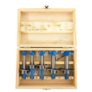 Meilleur prix, kit professionnel de 5 forets auto-centrés à tige hexagonale pour le travail du bois, avec emballage en boîte en bois - Product Image 2