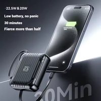 PORPIU Mini 20W Charge rapide 20000mAh Batterie externe ultra-mince haute capacité avec écran LED Interfaces d'entrée USB Type-C/Micro USB