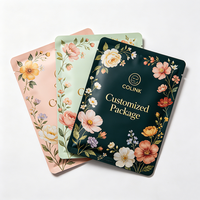 Sachet d'emballage personnalisé en aluminium Mylar imprimé en couleur florale, scellé sur 3 côtés, pour masques faciaux cosmétiques, EXW, faible MOQ