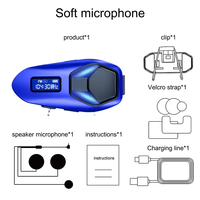 K13 Casque d'écoute sans fil pour moto Système de communication audio pour les cyclistes avec haut-parleurs HD pour le cyclisme