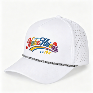 Lightweight Waterproof Performance Golf Hat 5-Panel Breathable Rope Cap With Custom Logo Adjustable Closure Multi Color Options - Product Image 2