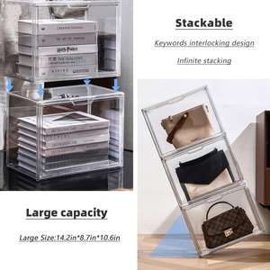 Stackable Clear Sneaker Storage Organizer Magnetic Shoe <b>Display</b> Case Acrylic <b>Box</b> for Shoes - Product Image 3