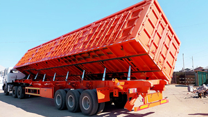 Semirremolque de plataforma basculante de 3 ejes, 60T de capacidad de carga, personalizable, de alta resistencia, para construcción/transporte de grava, suministro de fábrica - Product Image 2