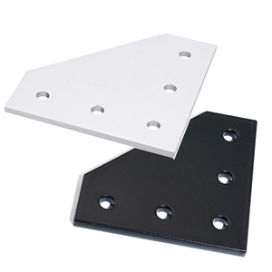 4 pièces <span class=keywords><strong>20x20</strong></span> profilé en aluminium 2020 plaque de jonction à 90 degrés 5 trous Structure en forme de L support d'angle d'angle bande de connexion - Product Image 1