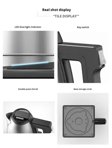 Bouilloire électrique en acier inoxydable 1,8 L, arrêt automatique, commande par bouton-poussoir, 1500W-2000W, niveau d'efficacité énergétique 2, garantie 1 an - Product Image 5