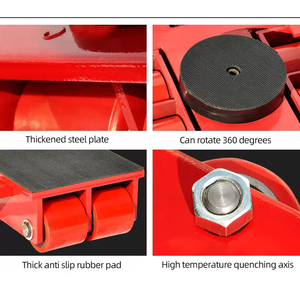 Troli kargo tugas berat, troli tangan merah Dolly industri empat roda untuk objek bergerak, alat transportasi tahan lama - Product Image 5