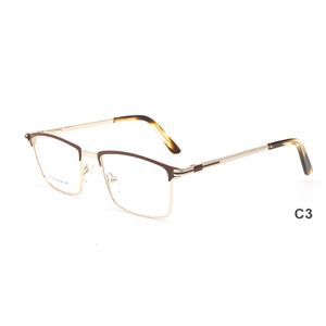 Armazones de Gafas Listos <span class=keywords><strong>para</strong></span> Enviar al por Mayor Rectangulares de Metal <span class=keywords><strong>para</strong></span> Hombre Montura Completa Óptica de Moda - Product Image 4