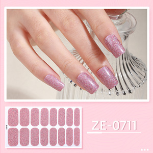 Nouveaux autocollants pour ongles imperméables, couleur unie, pailletés, film vernis à ongles, poudre flash, autocollants pour ongles tendance INS, vente en gros - Product Image 2
