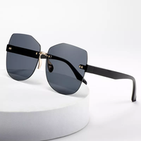 Nouvelles lunettes de soleil tendance avec protection UV400, unisexes, durables, légères, surdimensionnées, sans monture, rectangulaires, sans cadre