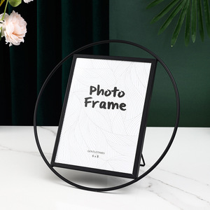 Moderno oro nero 6 pollici 7 pollici cornice quadrata in metallo su misura in lega di vetro da tavolo cornice per la casa in alluminio - Product Image 3