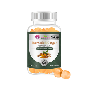 Gummies de supplément alimentaire végétalien à l'extrait de <span class=keywords><strong>gingembre</strong></span> et de curcuma, antioxydant, pour adultes, vente en gros d'usine, personnalisable OEM ODM, marque privée - Product Image 1