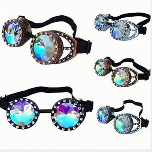 Gafas de Sol Steampunk con Logotipo Personalizado, Gafas de Moda Vintage de Metal Punk para Fiestas Rave, Gafas Caleidoscopio - Product Image 1