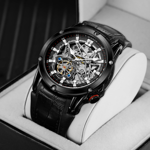 T-Winner <span class=keywords><strong>Montre</strong></span> <span class=keywords><strong>Homme</strong></span> Squelette Mécanique Automatique en Cuir pour Hommes — Vente en Gros - Product Image 2