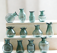 Vases miniatures en verre soufflé vert céladon, artisanat vintage, décorations de table, centres de table de mariage en gros, aimants de réfrigérateur DIY