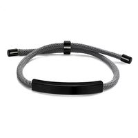 Joyería en blanco grabada personalizada, barra Horizontal de acero inoxidable, pulsera ondulada ajustable para mujer