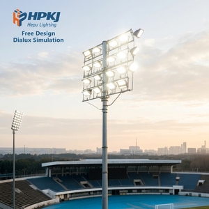 Hepu Hot-dip Galvanized Steel Outdoor High Mast Light Poles 30m 40m 50m Polygonal Column Lamp for Sport Stadiums and <b>Squares</b> - Product Image 5