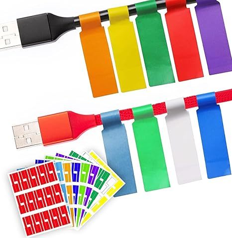 Multi Color Cord Wire Labels Cable  Label Tags and Wire Tags for Management and Classify for Electronics Computers and More