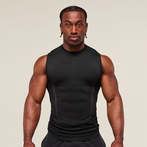 RUIQUWIN Gilet à séchage rapide pour hommes, vêtements de sport à haute élasticité, gilet de fitness respirant avec haut sans manches pour la course à pied - Product Image 4