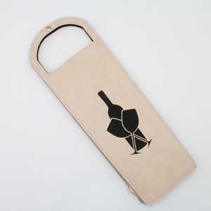 Souvenir PU White Leather Fold Portable Bottle Bag Carrier <strong>Winebag</strong> - Product Image 3
