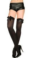 Bas en nylon transparents et fins pour femme, style export, avec nœud en ruban, montants jusqu'à la cuisse, à bordure en dentelle, séduisants
