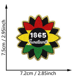 Patchs brodés thermocollants scintillants pour Afro-Américains, commémorant la Libération des esclaves noirs et le Jour de l'Émancipation du 1865 Juneteenth, contre le racisme - Product Image 4