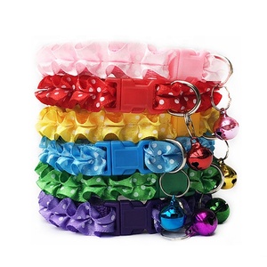 <span class=keywords><strong>Collar</strong></span> de perro de poliéster de alta calidad, bonito anillo Airtag de puntos, función de liberación rápida trenzada, campana, cuello de gato pequeño, estampado de letras - Product Image 2