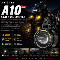 Ferei A10 13000LM Phare auxiliaire de moto à faisceau large LED avec lumière ambiante 6 couleurs pour Goldwing
