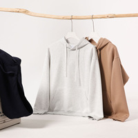 380g Zwaargewicht katoenen oversized hoodie met capuchon voor heren, effen kleur, herfsttrui, heren longsleeve sweatshirt