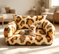 Canapé-lit pour animaux de compagnie imprimé, lavable, antidérapant, portable, pour chien et chat, pour l'intérieur et l'extérieur, salon, meubles pour animaux de compagnie