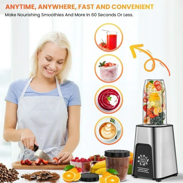 Personal 800W Smoothies Maker Blender for Frozen Drinks & Crushed Ice with BPA Free Portable Bottle-Hotel & Outdoor Use · image 2