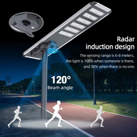 Lampu Jalan Luar Ruangan Tahan Air IP67 Aluminium 150W-300W Sensor Radar LED Panel Surya Kontrol Jarak Jauh Bodi Lampu Paduan Aluminium