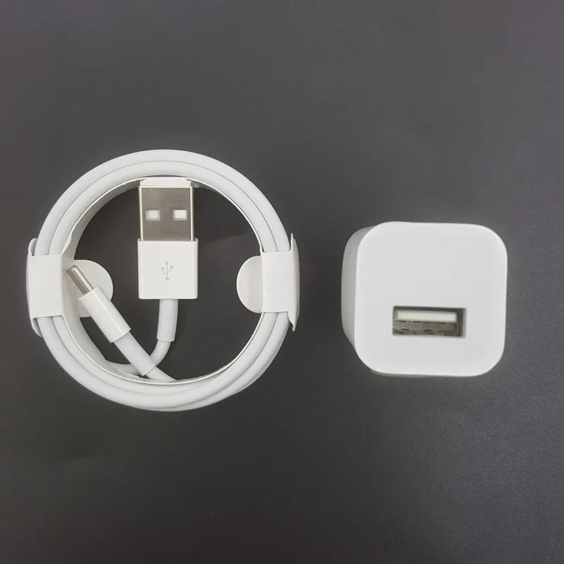 Fast selling foxconn cable charger kit 5W plug A1385 with 1m cable 2in1 set for iPhone
