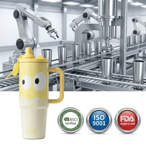 Nuevo Vaso Térmico de Doble Pared con Diseño de Dibujos Animados, Gran Capacidad, Ligero, Portátil para Exteriores, Aislado al Vacío, con Tapa y Pajita - Product Image 3