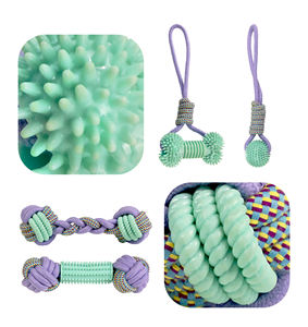 Jouets à mâcher en corde pour chien avec extrémités nouées et balle texturée pour chiens de taille moyenne, durables pour jouer en intérieur, design uni - Product Image 4