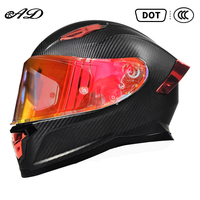 Casque de moto intégral en fibre de carbone avec protection solaire et masque facial pour tout-terrain, doublure en coton – Vente en gros usine AD