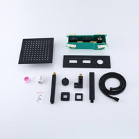 Ensemble de douche thermostatique mural en laiton noir, solution complète moderne pour salle de bain - Grande Vente