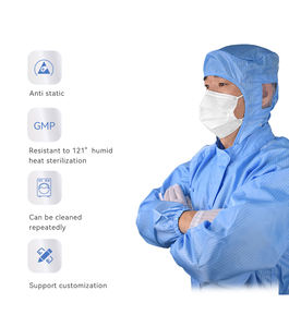 산업용 폴리에스터 정전기 방지 점프수트 정전기 방지 클린룸 ESD 작업복 LED 및 전자 산업 안전복 - Product Image 3