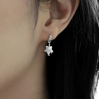 Boucles d'oreilles pendantes en forme d'étoile en or 18 carats, boucles d'oreilles fines en argent sterling 925, bijoux élégants pour femmes, vente en gros de bijoux personnalisés