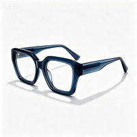 Monture de lunettes rectangulaire tendance en acétate, faite à la main, épaisse, carrée, pour lunettes optiques, avec logo personnalisé