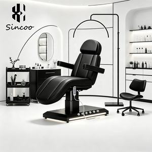 Luxury Custom Designs Black Base Electric Beauty Skin Care Bed With Lights Reclinable Salon Facial Eyelash Lash Bed Tattoo Bed - Product Image 1