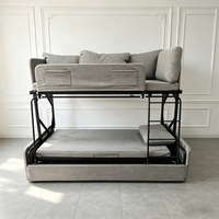 Canapé-lit convertible moderne avec cadre métallique robuste et épais, gain de place, avec échelle, pour villa, salon, appartement, pliable