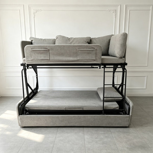Sofá Cama Convertible Moderno con Estructura Metálica Reforzada, Ahorra Espacio, con Escalera, para Sala de Estar, Apartamento, Plegable - Product Image 4